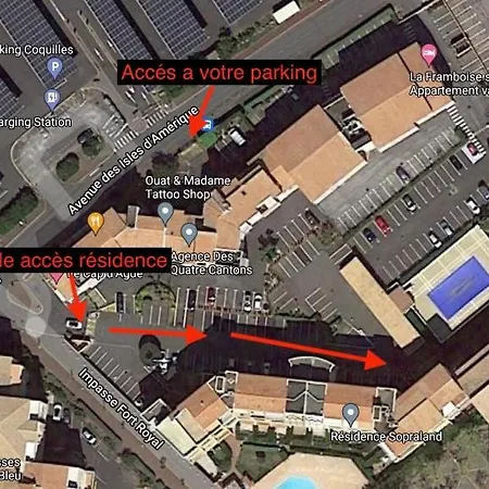 Le Sopraland 419, T2 Climatise, Piscine, Parking * Agde